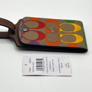 Khaki Multicolour Luggage Tag | Signature Canvas